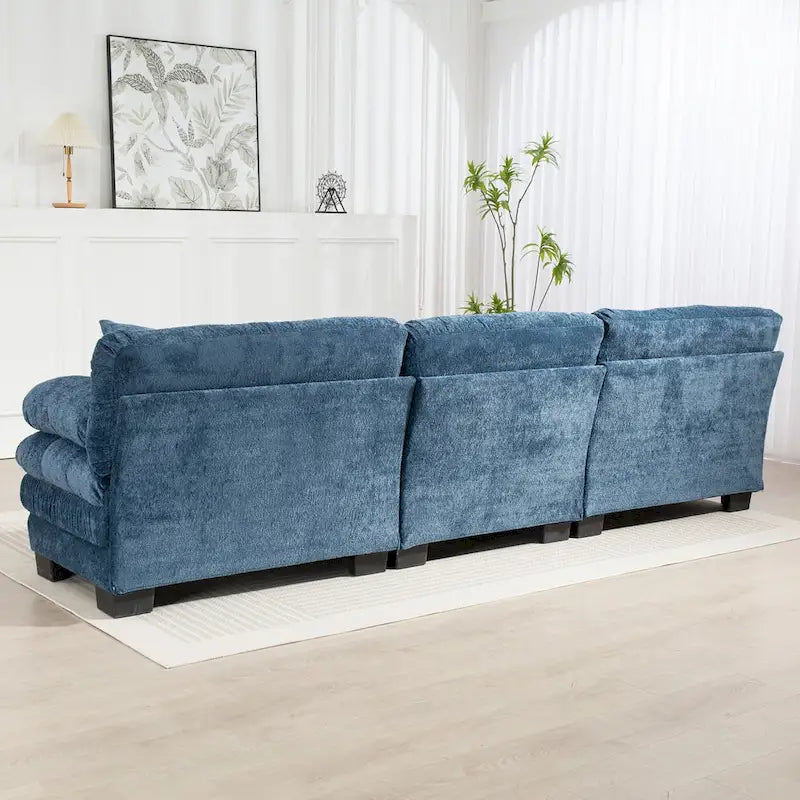 Canapé d'angle convertible en L en chenille 120,87 cm avec pouf