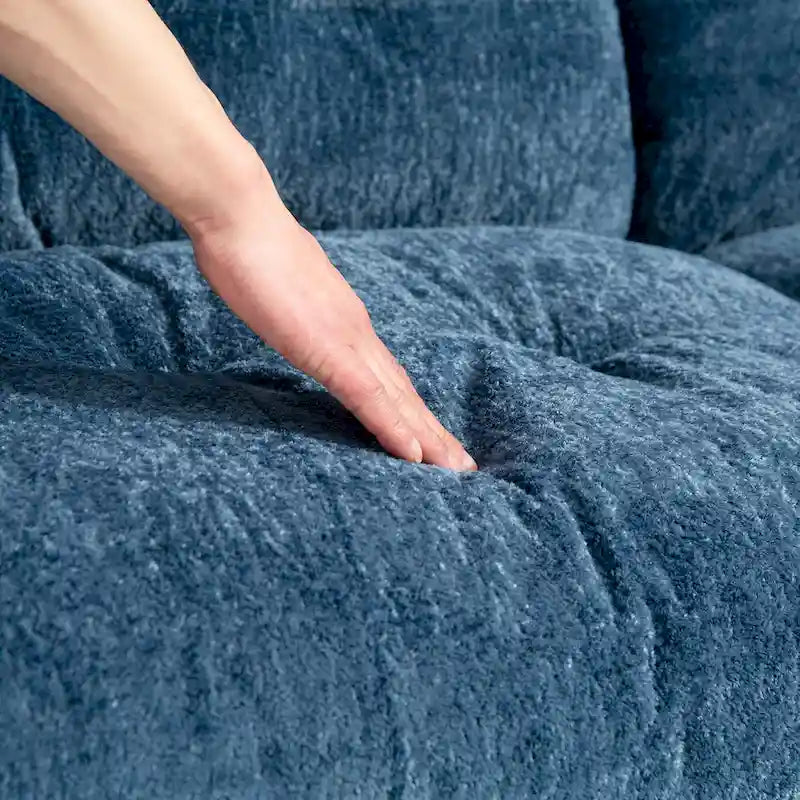 Canapé d'angle convertible en L en chenille 120,87 cm avec pouf