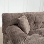 Canapé d'angle convertible en L en chenille 120,87 cm avec pouf