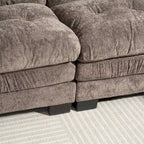 Canapé d'angle convertible en L en chenille 120,87 cm avec pouf