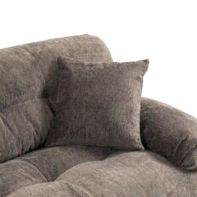 Canapé d'angle convertible en L en chenille 120,87 cm avec pouf