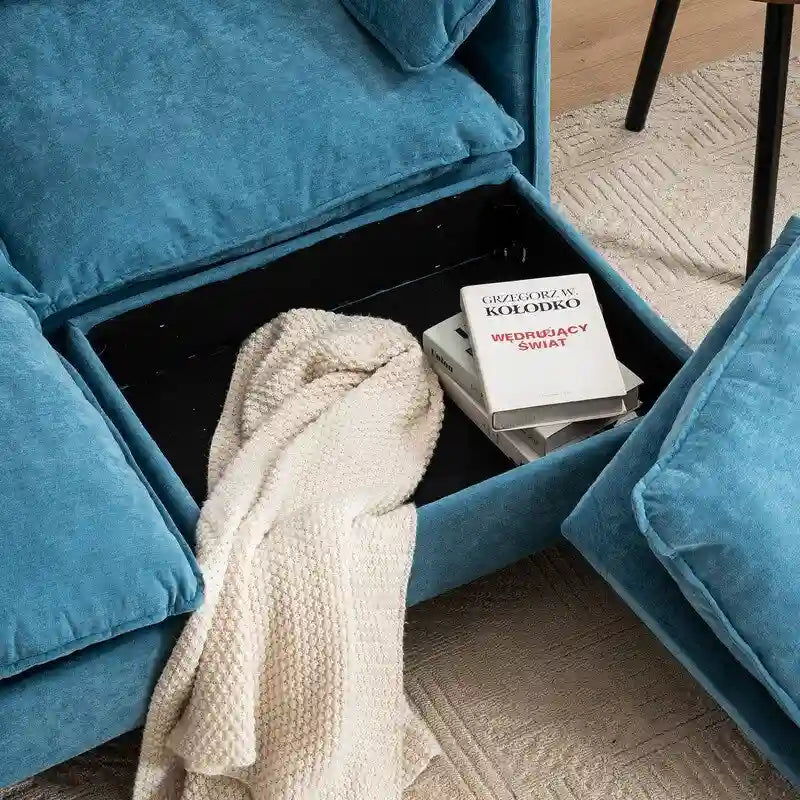 Canapé modulable convertible 2 places 69 avec pouf et rangement