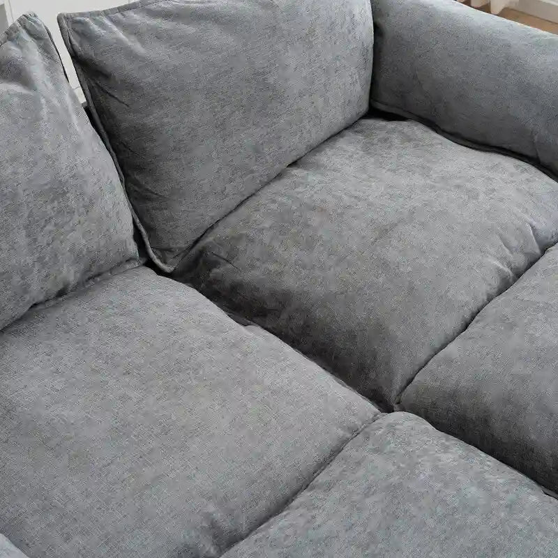 Canapé modulable convertible 2 places 69 avec pouf et rangement