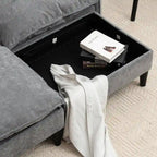 Canapé modulable convertible 2 places 69 avec pouf et rangement