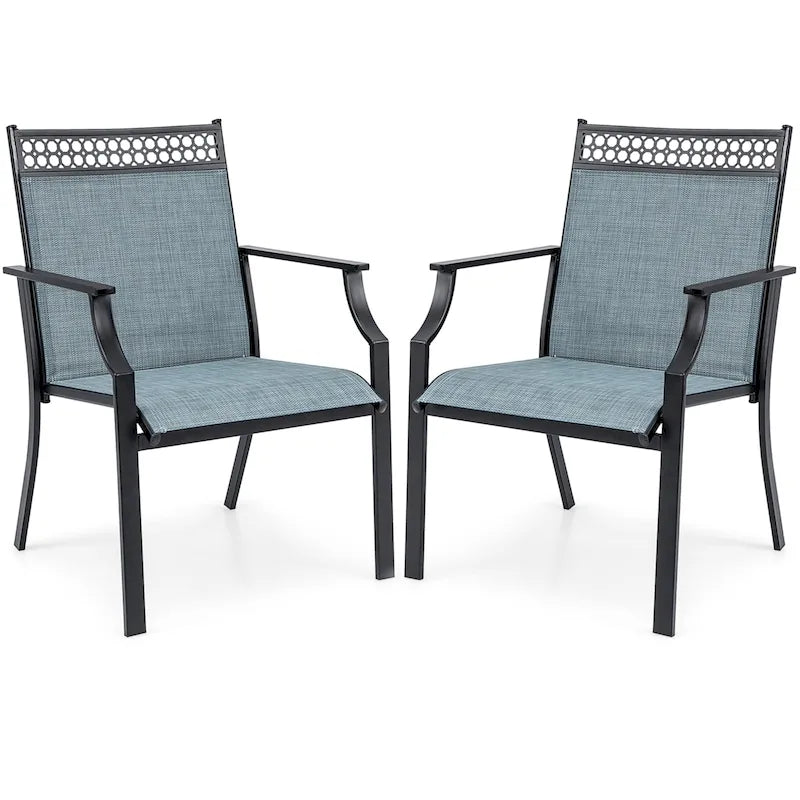 Ensemble de 2 chaises de patio Costway avec tissu respirant résistant aux intempéries - Voir les détails