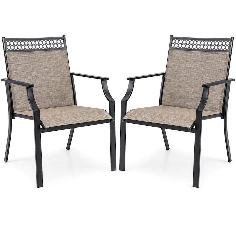Ensemble de 2 chaises de patio Costway avec tissu respirant résistant aux intempéries - Voir les détails