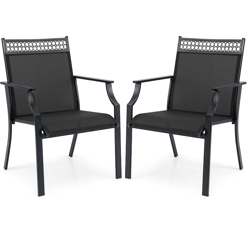 Ensemble de 2 chaises de patio Costway avec tissu respirant résistant aux intempéries - Voir les détails