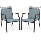 Costway Patio Chairs Set of 2 with All Weather Breathable Fabric High - See Details