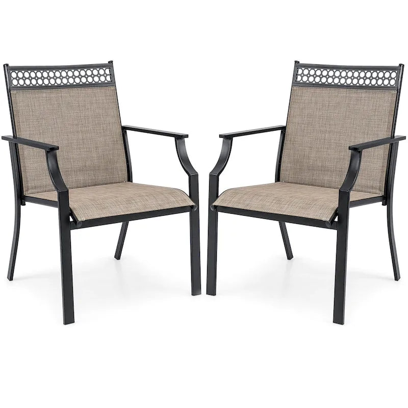 Ensemble de 2 chaises de patio Costway avec tissu respirant résistant aux intempéries - Voir les détails