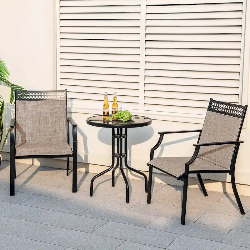 Ensemble de 2 chaises de patio Costway avec tissu respirant résistant aux intempéries - Voir les détails