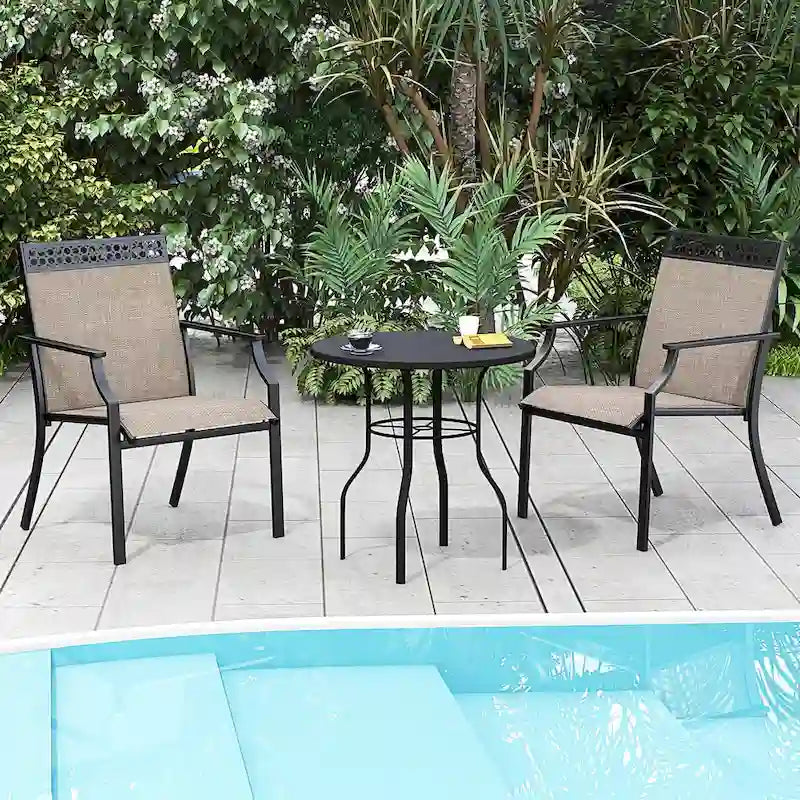 Ensemble de 2 chaises de patio Costway avec tissu respirant résistant aux intempéries - Voir les détails
