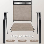 Ensemble de 2 chaises de patio Costway avec tissu respirant résistant aux intempéries - Voir les détails