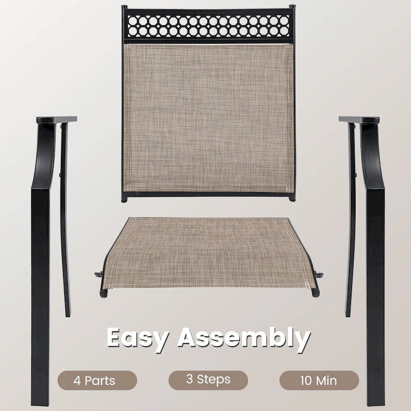 Ensemble de 2 chaises de patio Costway avec tissu respirant résistant aux intempéries - Voir les détails