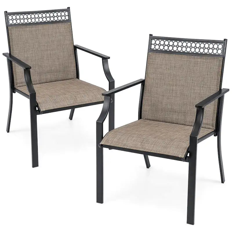 Ensemble de 2 chaises de patio Costway avec tissu respirant résistant aux intempéries - Voir les détails