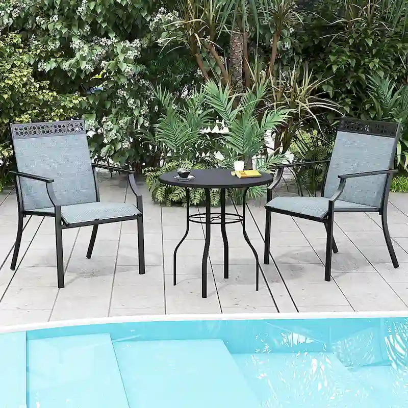 Ensemble de 2 chaises de patio Costway avec tissu respirant résistant aux intempéries - Voir les détails