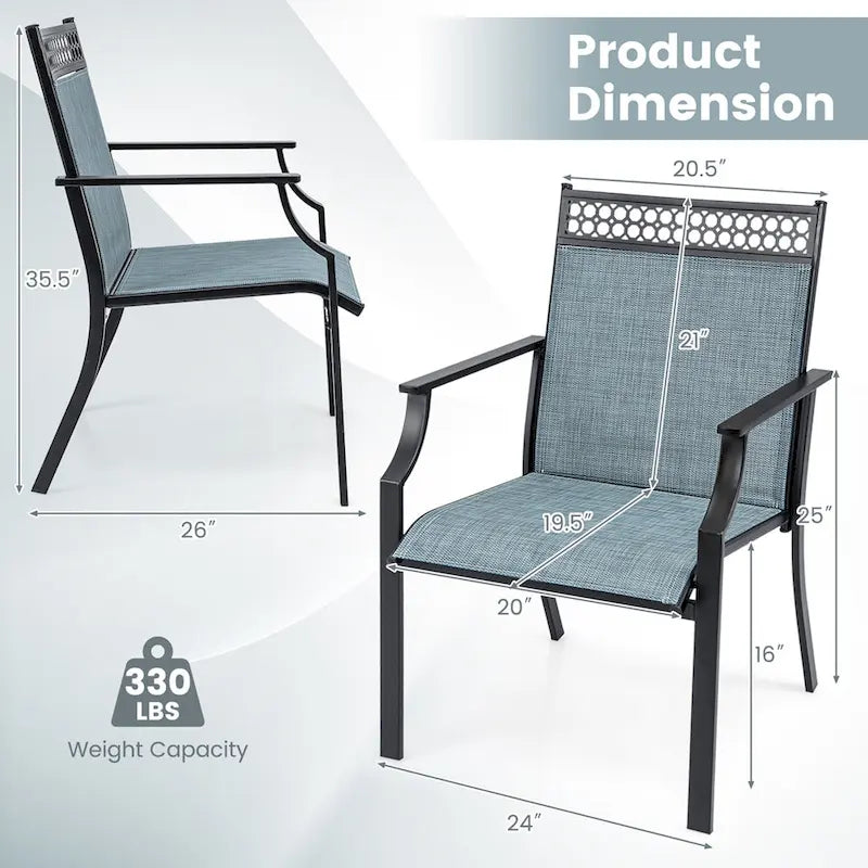 Ensemble de 2 chaises de patio Costway avec tissu respirant résistant aux intempéries - Voir les détails
