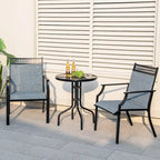 Ensemble de 2 chaises de patio Costway avec tissu respirant résistant aux intempéries - Voir les détails