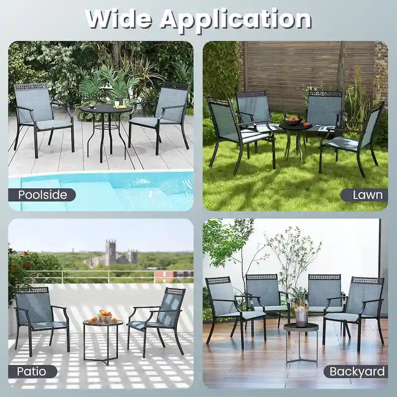 Ensemble de 2 chaises de patio Costway avec tissu respirant résistant aux intempéries - Voir les détails