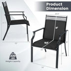 Ensemble de 2 chaises de patio Costway avec tissu respirant résistant aux intempéries - Voir les détails