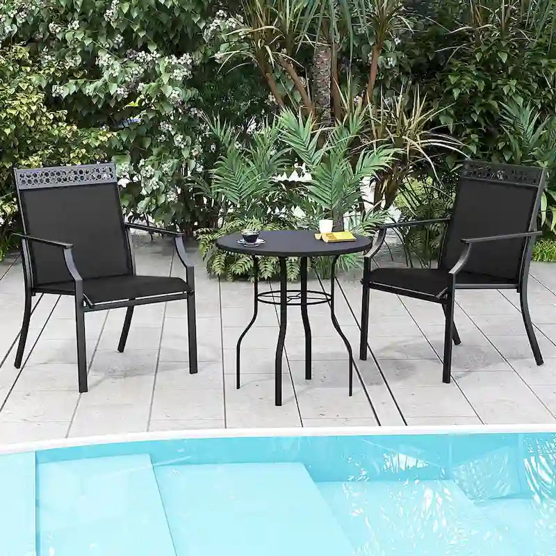 Ensemble de 2 chaises de patio Costway avec tissu respirant résistant aux intempéries - Voir les détails