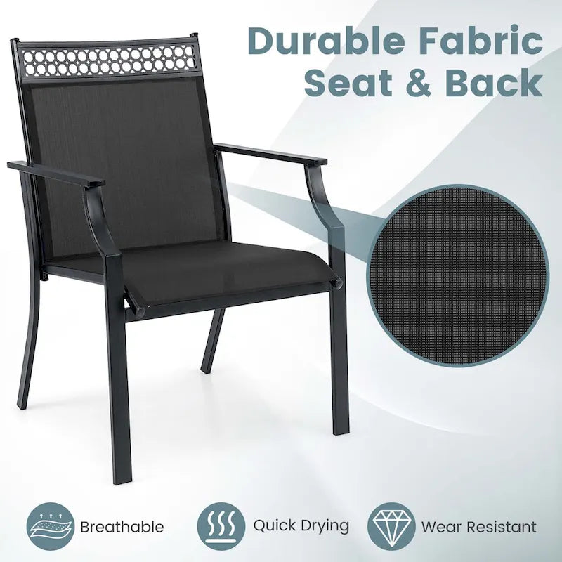 Ensemble de 2 chaises de patio Costway avec tissu respirant résistant aux intempéries - Voir les détails