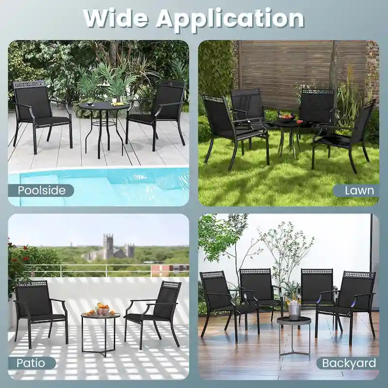 Ensemble de 2 chaises de patio Costway avec tissu respirant résistant aux intempéries - Voir les détails