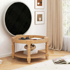 Table basse ronde ottomane Costway 29 avec banc de rangement