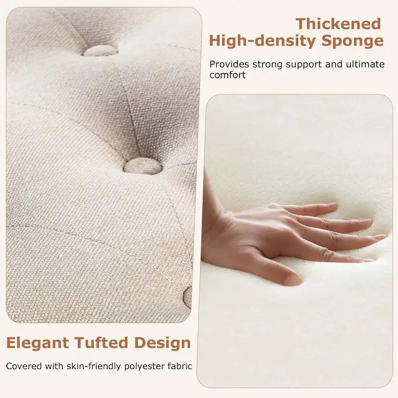 Table basse ronde ottomane Costway 29 avec banc de rangement