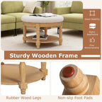 Table basse ronde ottomane Costway 29 avec banc de rangement