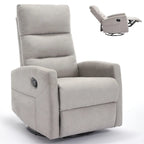 Fauteuil inclinable manuel avec bascule et pivotant, fauteuil inclinable en tissu respirant, fauteuils inclinables pour petits espaces