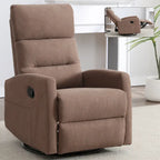 Manual Recliner Chair with Rocker and Swivel, Breathable Fabric Reclining Chair, Recliners for Small Spaces