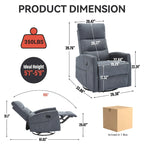 Fauteuil inclinable manuel avec bascule et pivotant, fauteuil inclinable en tissu respirant, fauteuils inclinables pour petits espaces