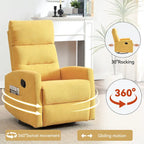 Fauteuil inclinable manuel avec bascule et pivotant, fauteuil inclinable en tissu respirant, fauteuils inclinables pour petits espaces