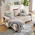 Canapé-lit moderne avec étagères et port de chargement