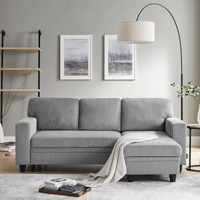 Canapé-lit moderne avec étagères et port de chargement