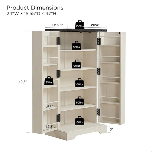47 Garde-manger de style campagnard, armoire de rangement avec portes de grange - Non applicable