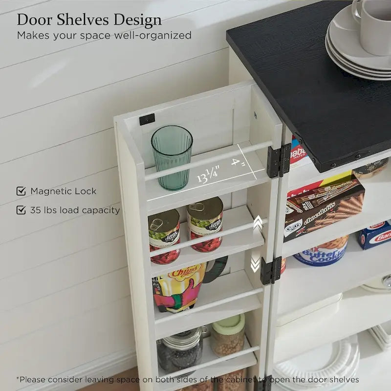 47 Garde-manger de style campagnard, armoire de rangement avec portes de grange - Non applicable