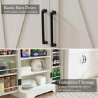 47 Garde-manger de style campagnard, armoire de rangement avec portes de grange - Non applicable