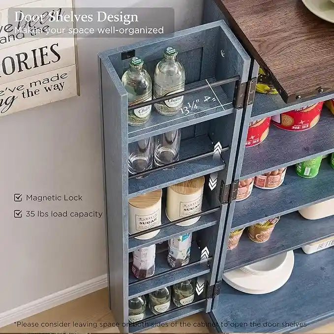 47 Garde-manger de style campagnard, armoire de rangement avec portes de grange - Non applicable