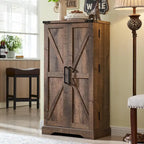 47 Garde-manger de style campagnard, armoire de rangement avec portes de grange - Non applicable