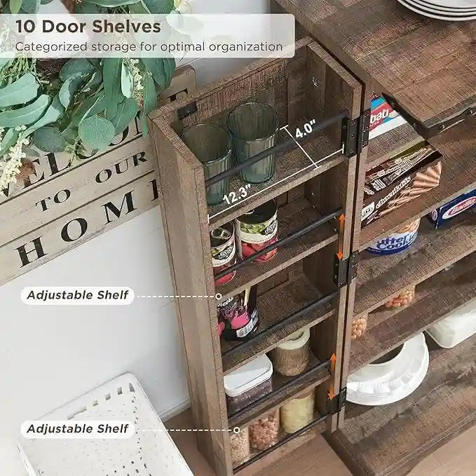 47 Garde-manger de style campagnard, armoire de rangement avec portes de grange - Non applicable