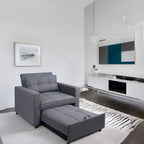 Fauteuil inclinable convertible 3 en 1, canapé-lit moderne et rembourré, fauteuil de salon pliable pour petits espaces