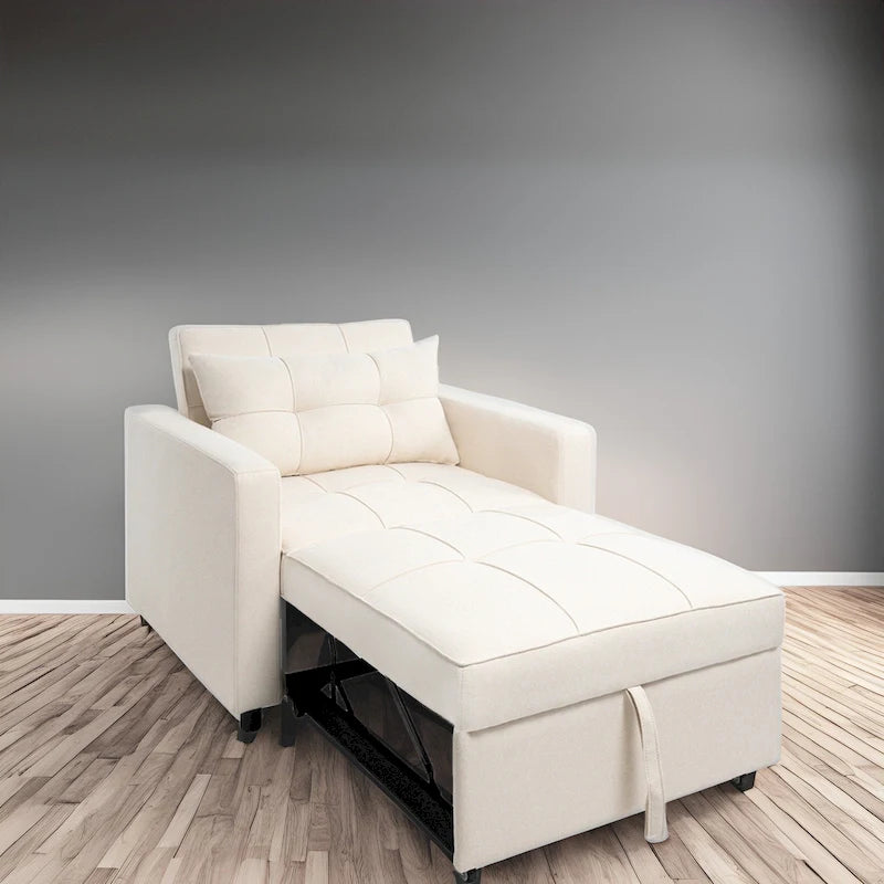 Fauteuil inclinable convertible 3 en 1, canapé-lit moderne et rembourré, fauteuil de salon pliable pour petits espaces