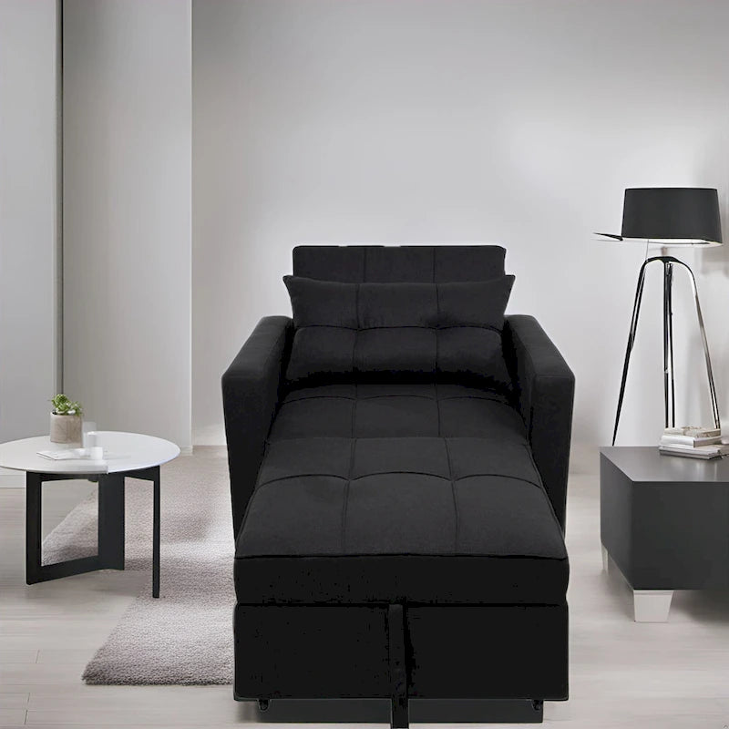 Fauteuil inclinable convertible 3 en 1, canapé-lit moderne et rembourré, fauteuil de salon pliable pour petits espaces