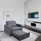 Fauteuil inclinable convertible 3 en 1, canapé-lit moderne et rembourré, fauteuil de salon pliable pour petits espaces