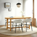 Table de salle à manger ovale Middlebrook moderne et rustique en chêne massif de 70 pouces