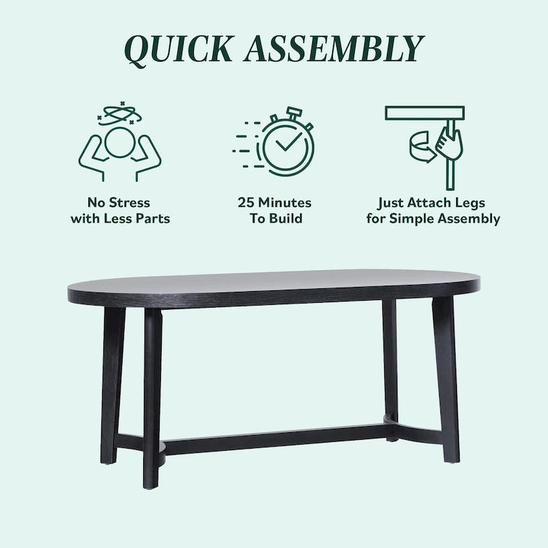 Table de salle à manger ovale Middlebrook moderne et rustique en chêne massif de 70 pouces