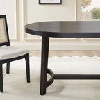 Table de salle à manger ovale Middlebrook moderne et rustique en chêne massif de 70 pouces