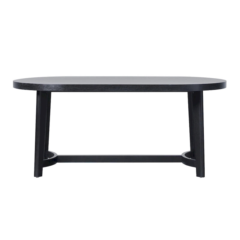 Table de salle à manger ovale Middlebrook moderne et rustique en chêne massif de 70 pouces