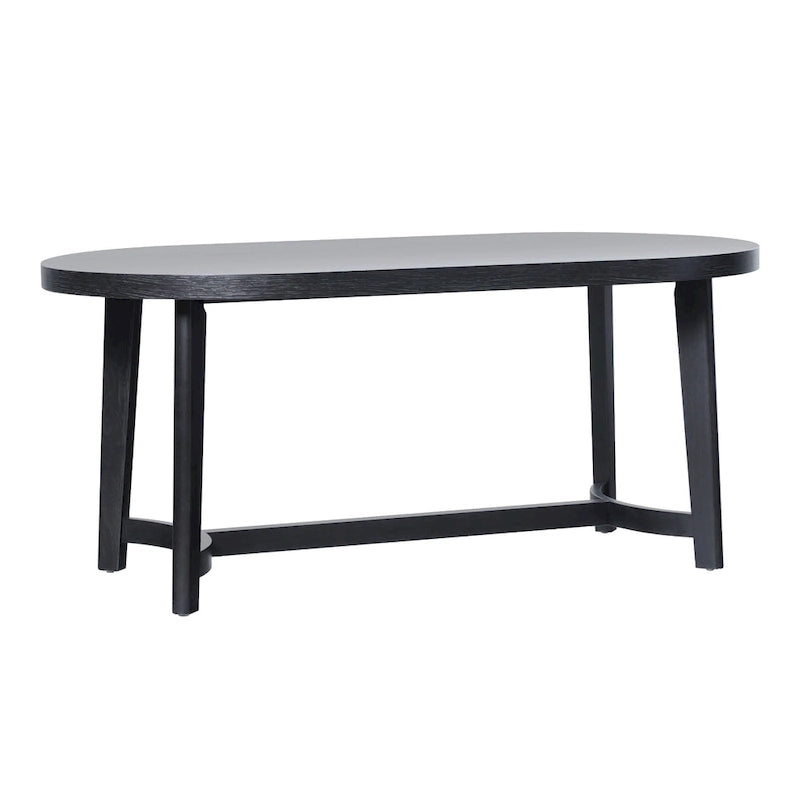 Table de salle à manger ovale Middlebrook moderne et rustique en chêne massif de 70 pouces